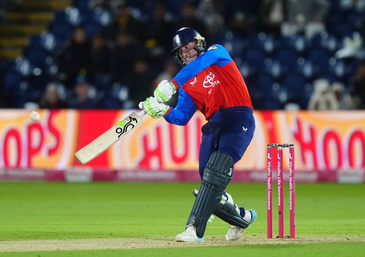 Tom Banton launches one during his half-century, England vs Sri Lanka, 2nd T20I, Cardiff, September 17, 2026