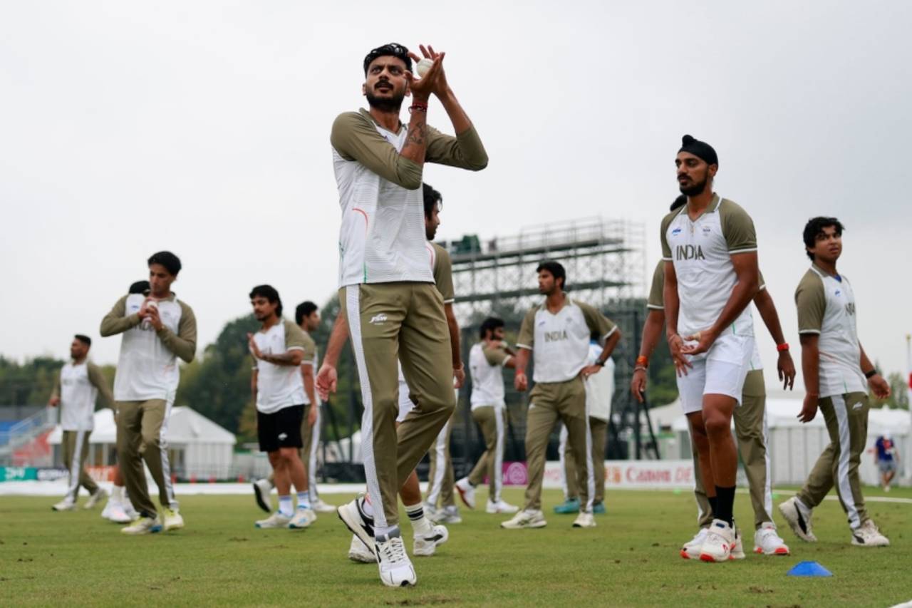 Axar Patel takes a catch during a fielding drill, Afghanistan vs India, Asian Games men's competition, Nisshin, September 27, 2026
