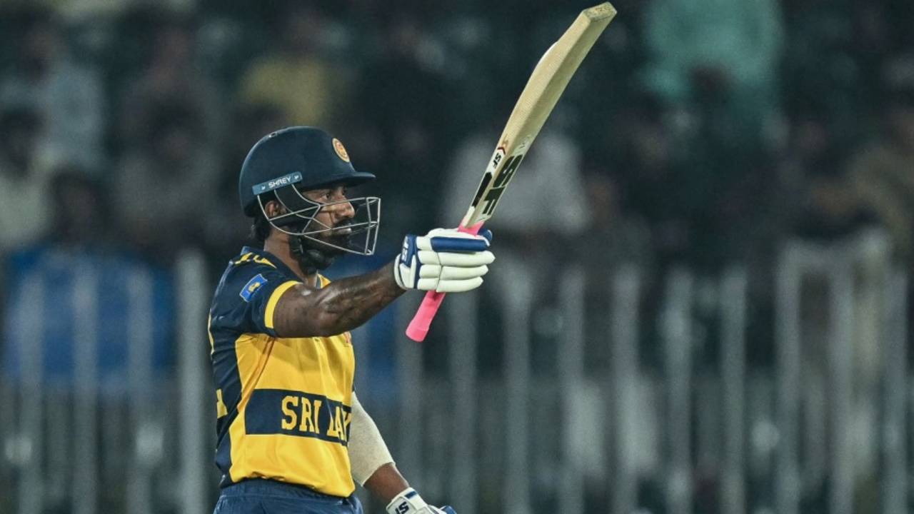 Lahiru Udara celebrates his fifty, Pakistan vs Sri Lanka, 1st T20I, Rawalpindi, October 9, 2026