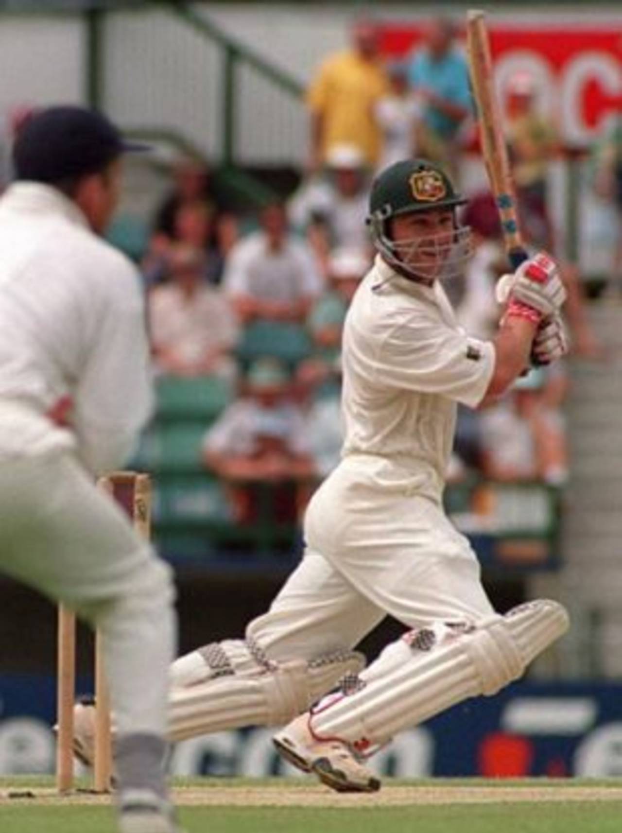 Michael Slater on the attack, Australia v England, 1st Test, Brisbane, 1994