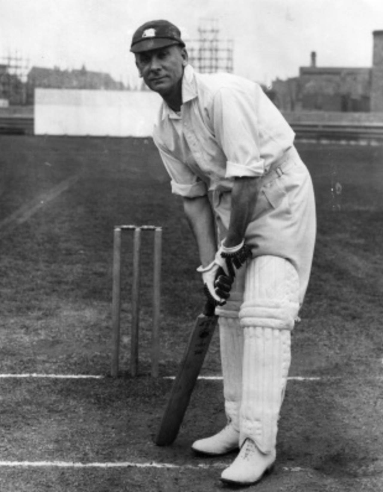 Jack Hobbs at the crease in 1930
