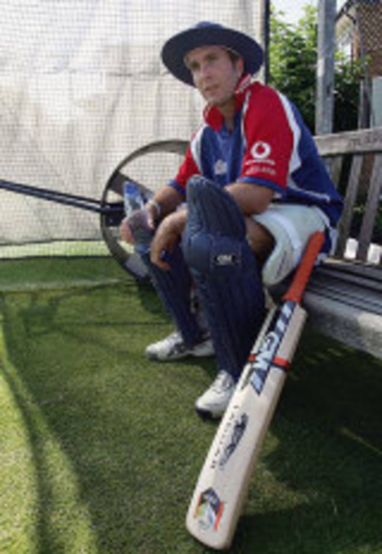 Michael Vaughan in the Edgbaston nets, England v Australia, NatWest Series, June 27, 2005
