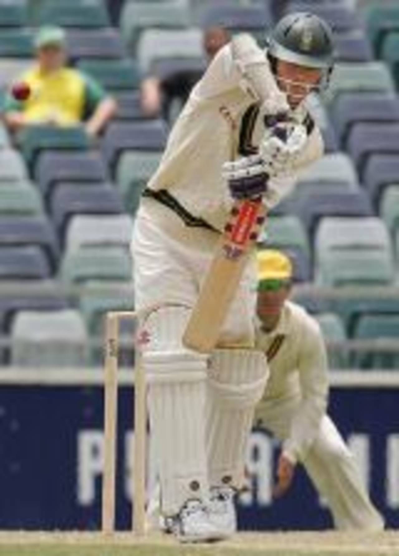 Jacques Rudolph fends off a short delivery, Western Australia v South Africa, WACA, Perth, December 5, 2005