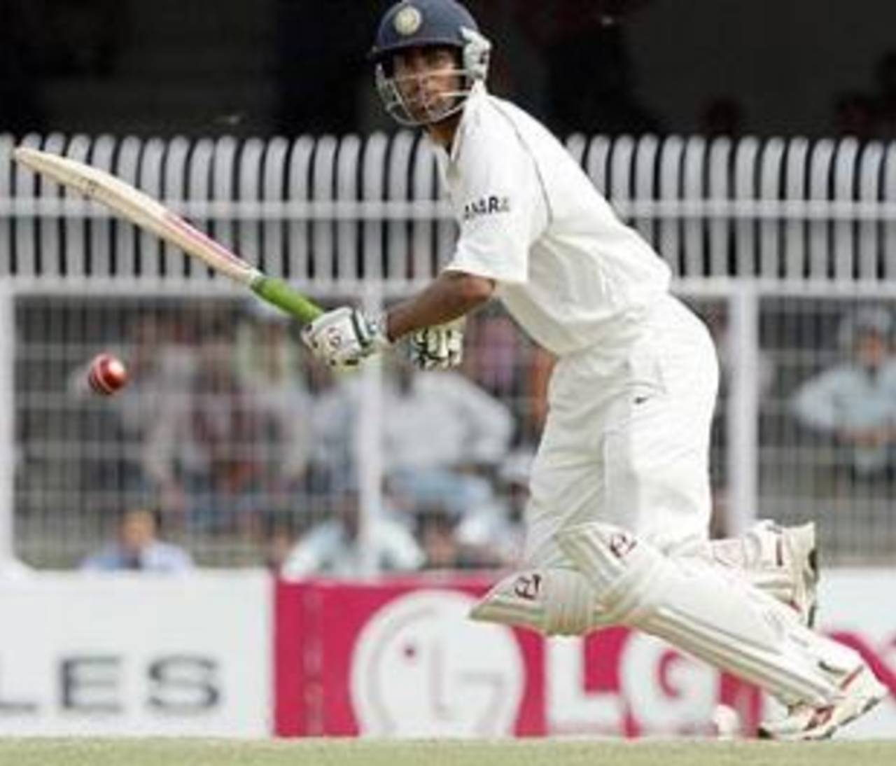 Mohammad Kaif turns one to leg, India v England, 1st Test, Nagpur, 3rd day, March 3 2006