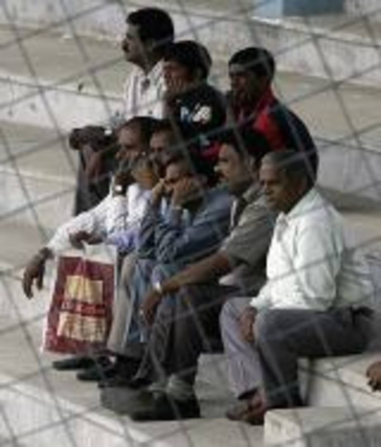 A group of fans watch the players train ahead of the third Test, Wankhede Stadium, Mumbai, March 17 2006
