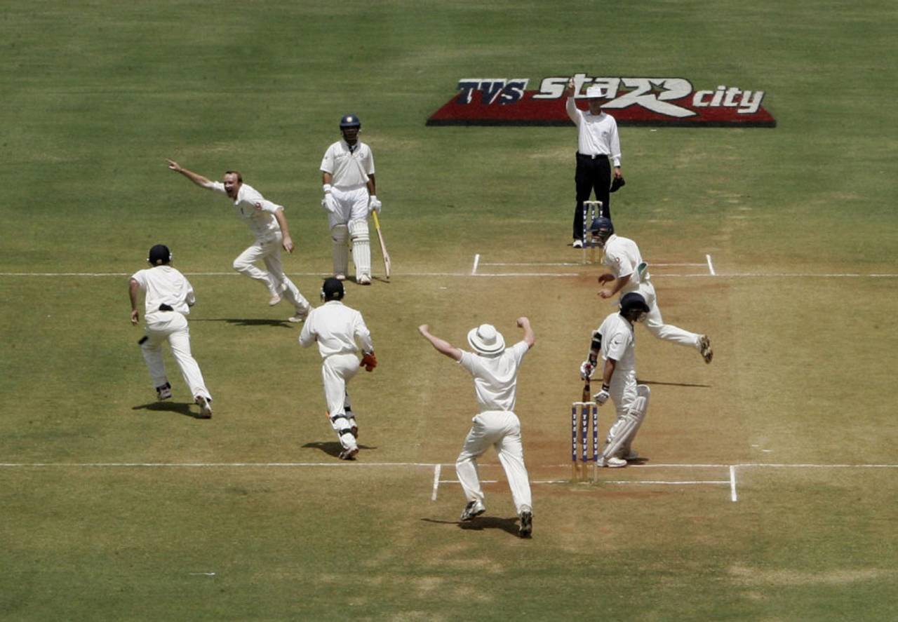 "Sachin managed to inside-edge one that spun a bit, Ian Bell took a very good catch, and I went off on a silly dance about 100 yards away"&nbsp;&nbsp;&bull;&nbsp;&nbsp;Getty Images