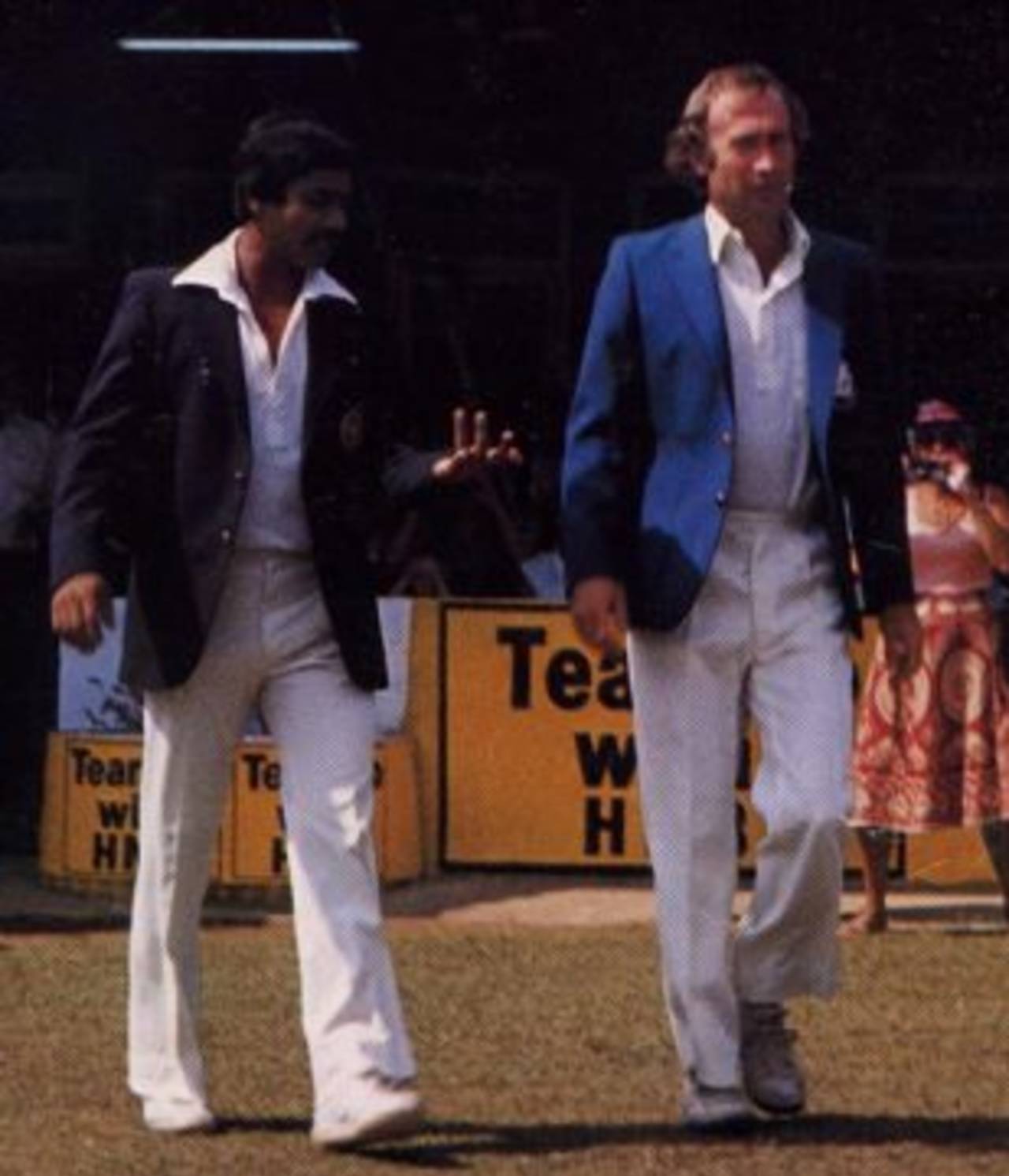 Bandula Warnapura and Keith Fletcher go out to toss, Sri Lanka v England, Inaugural Test, Colombo, February 17, 1982