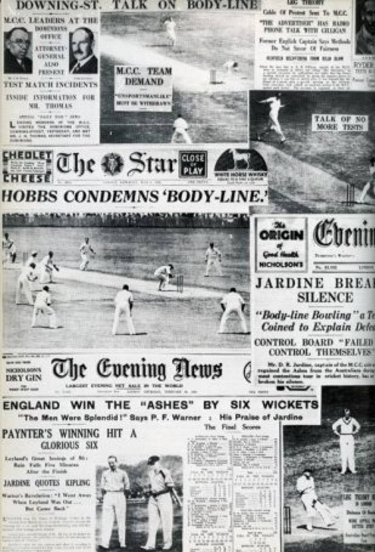 Newspaper coverage of Bodyline in 1933
