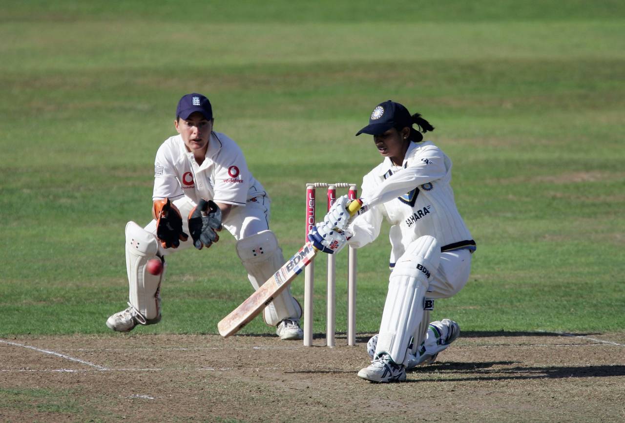 Mithali Raj drives through the off side, England Women v India Women, Taunton, August 29, 2006