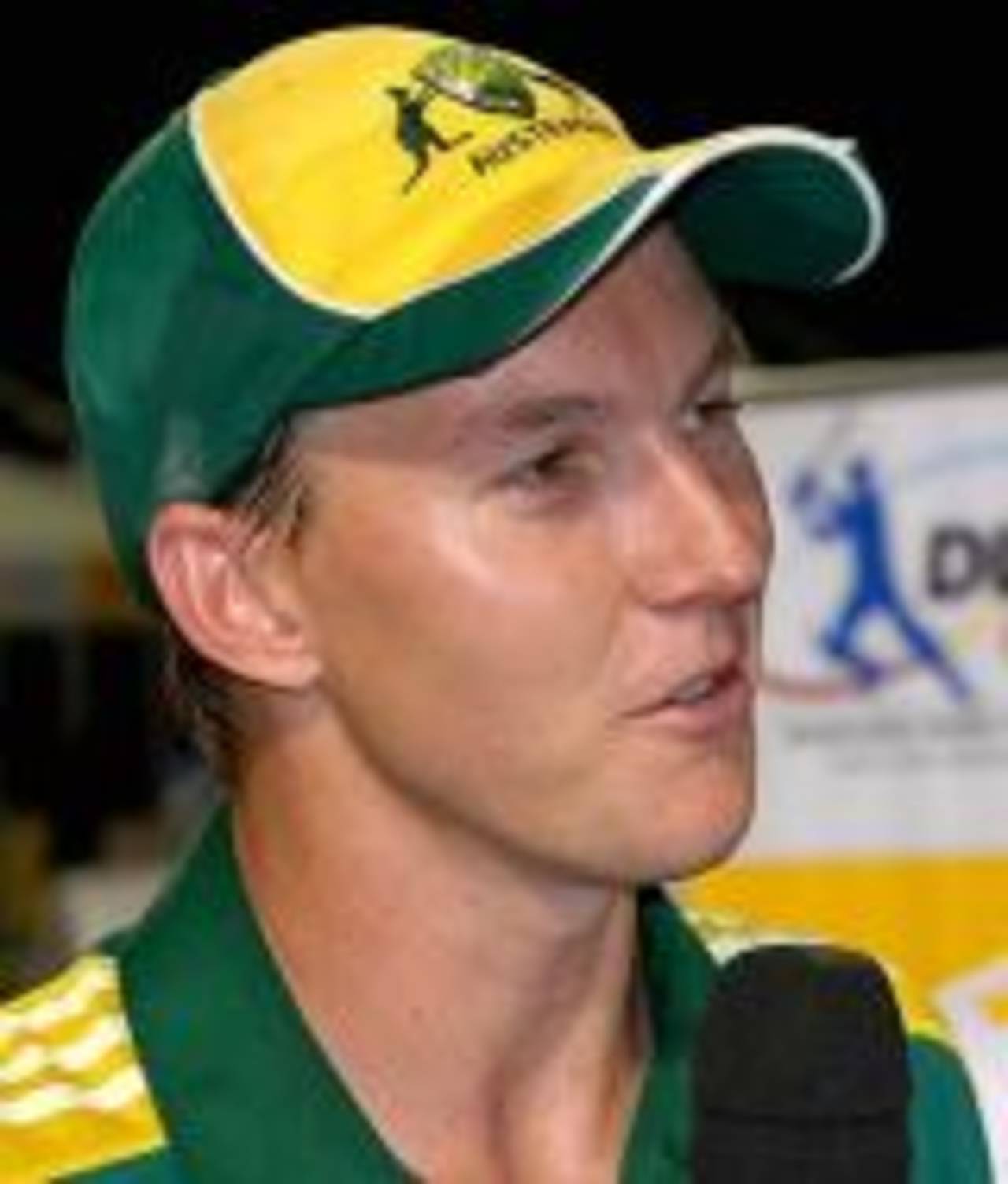 Brett Lee after receiving the Man-of-the-Match award for his figures of 5 for 38, India v Australia, DLF Cup, 6th match, Kinrara Academy Oval, September 22, 2006