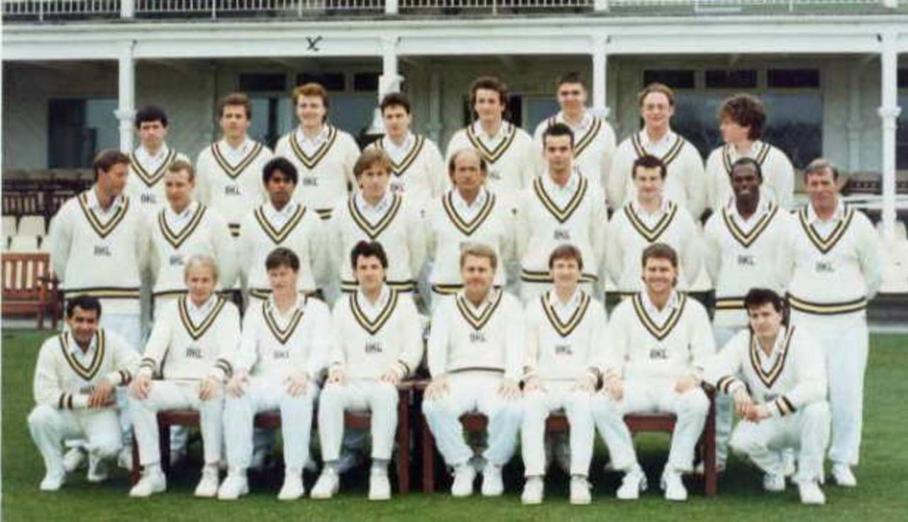 Peter Sainsbury, the coach of Hampshire cricket club in 1991, with his star-studded team.&nbsp;&nbsp;&bull;&nbsp;&nbsp;Daily Echo photographer/Hampshire Cricket