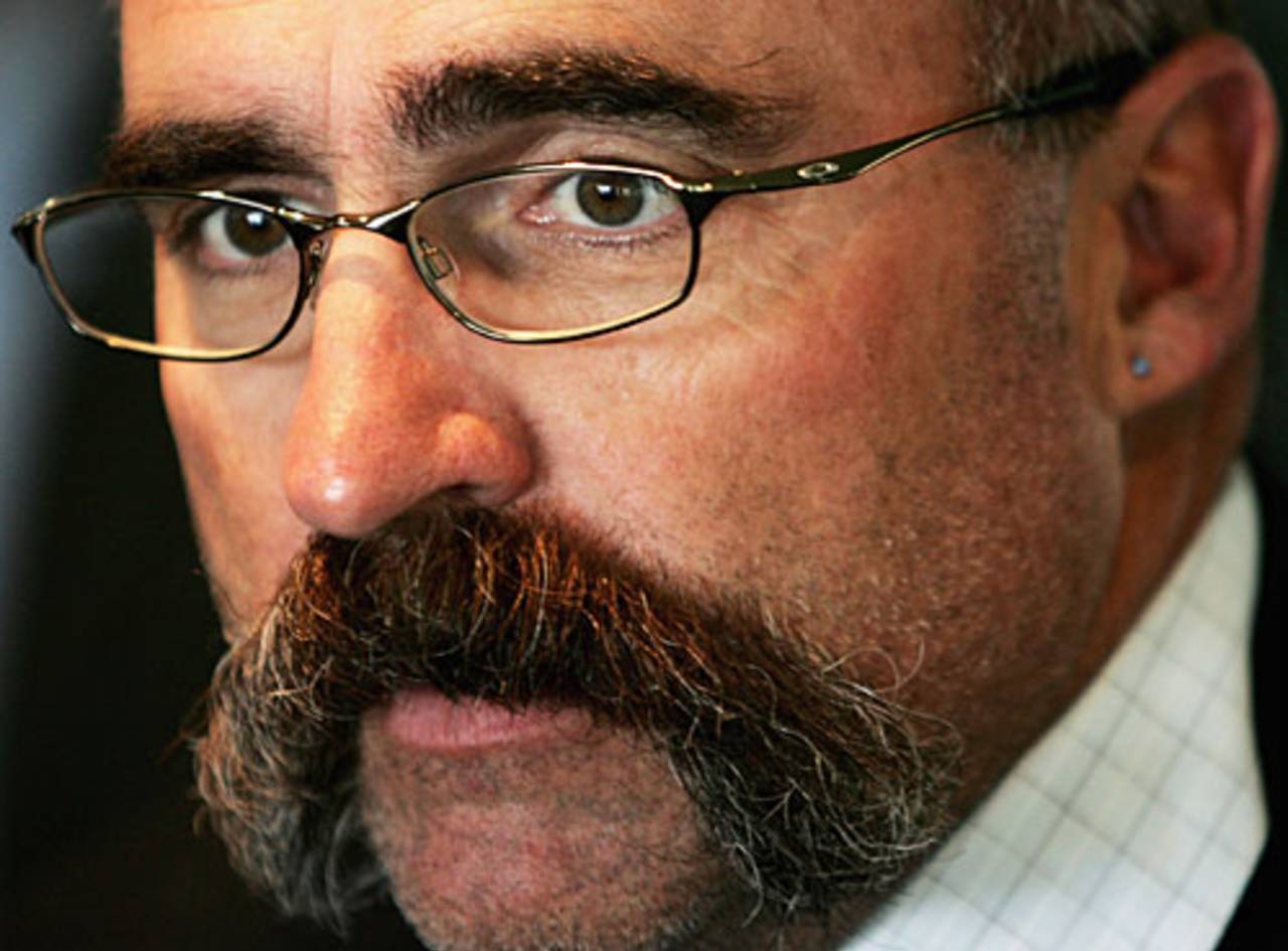Merv Hughes at the announcement of the Australian squad for the first Test , Sydney, November 16, 2006