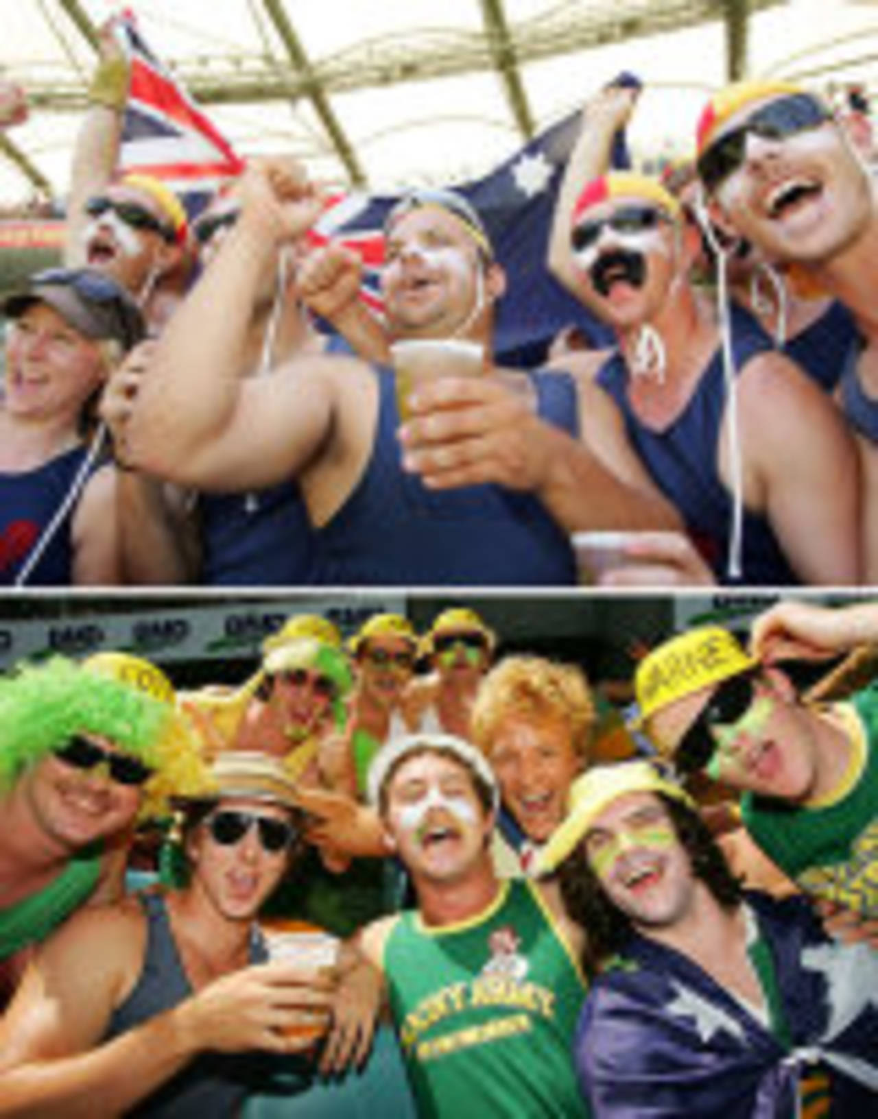 Two armies, one noise: the Barmy Army and the Boony Army compete in decibels, Australia v England, 1st Test, Brisbane, November 23, 2006