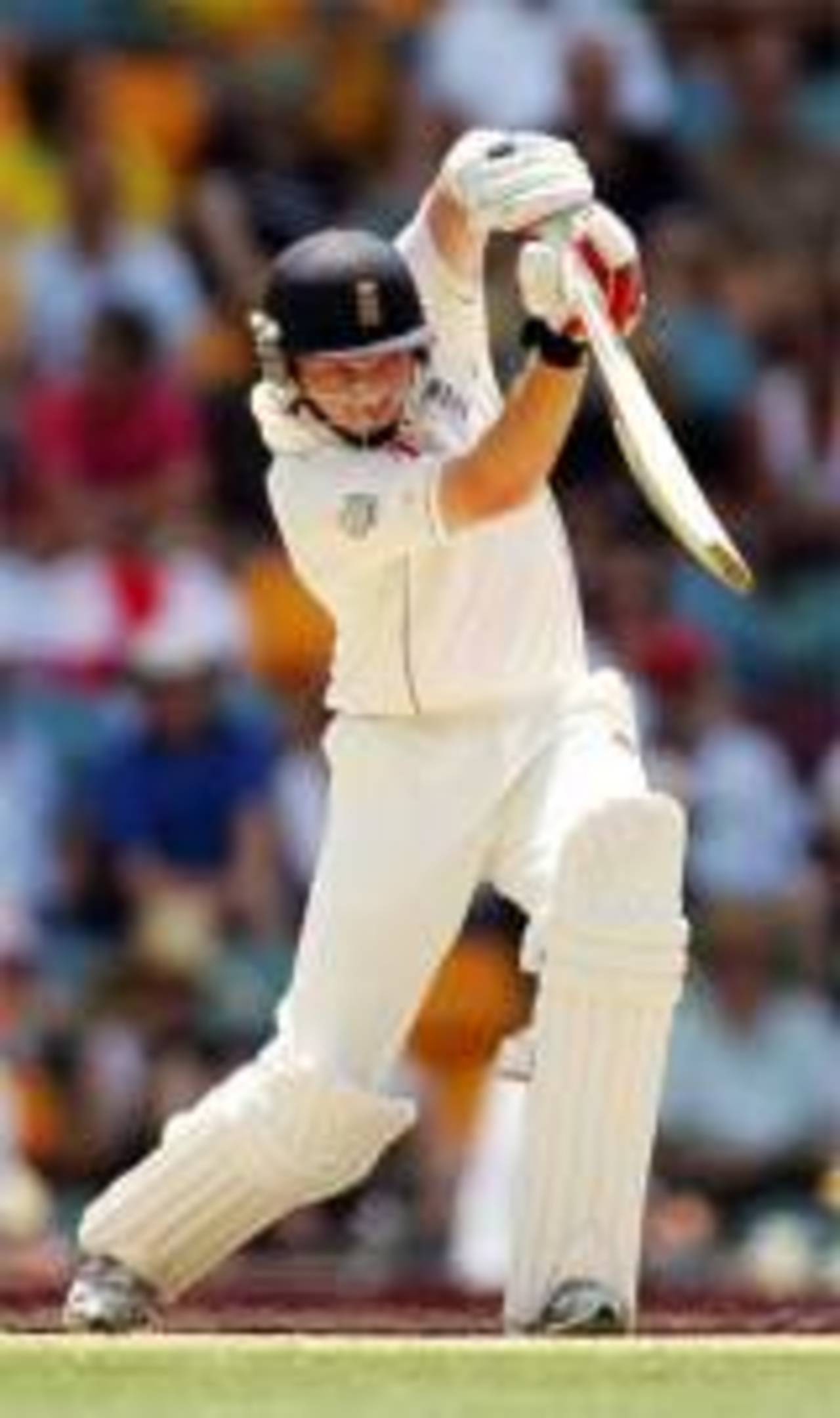 Ian Bell drives as he attempts to glue England's innings back together, Australia v England, 1st Test, Brisbane, November 25, 2006