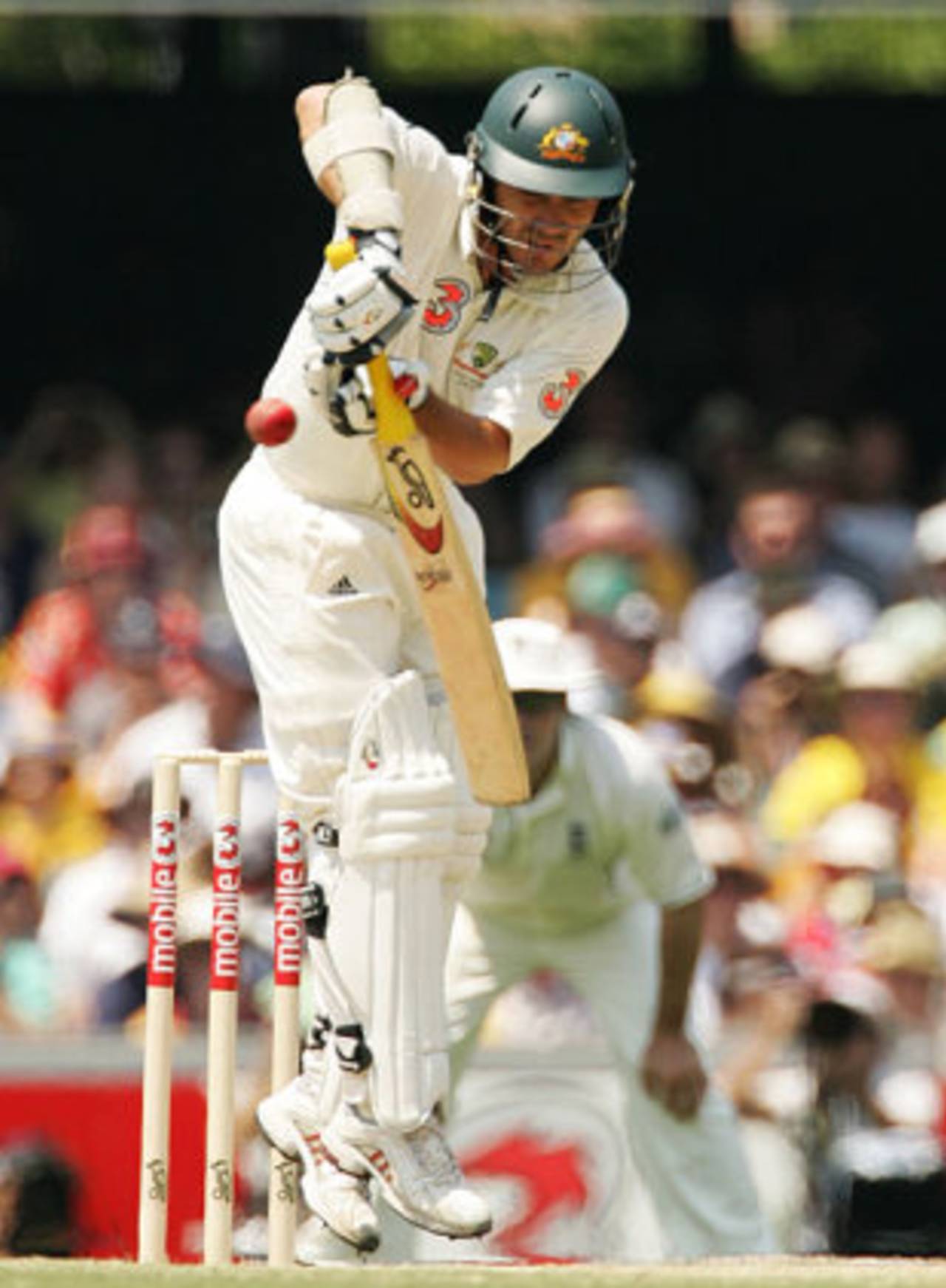 Justin Langer tucks one off his hip, Australia v England, 1st Test, Brisbane, November 26, 2006