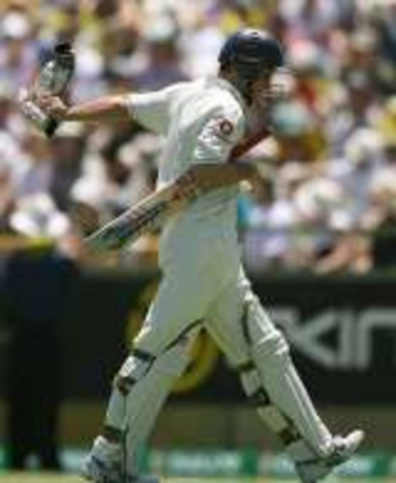 Andrew Strauss rips off his gloves after being given out, Australia v England, 3rd Test, Perth, December 15, 2006