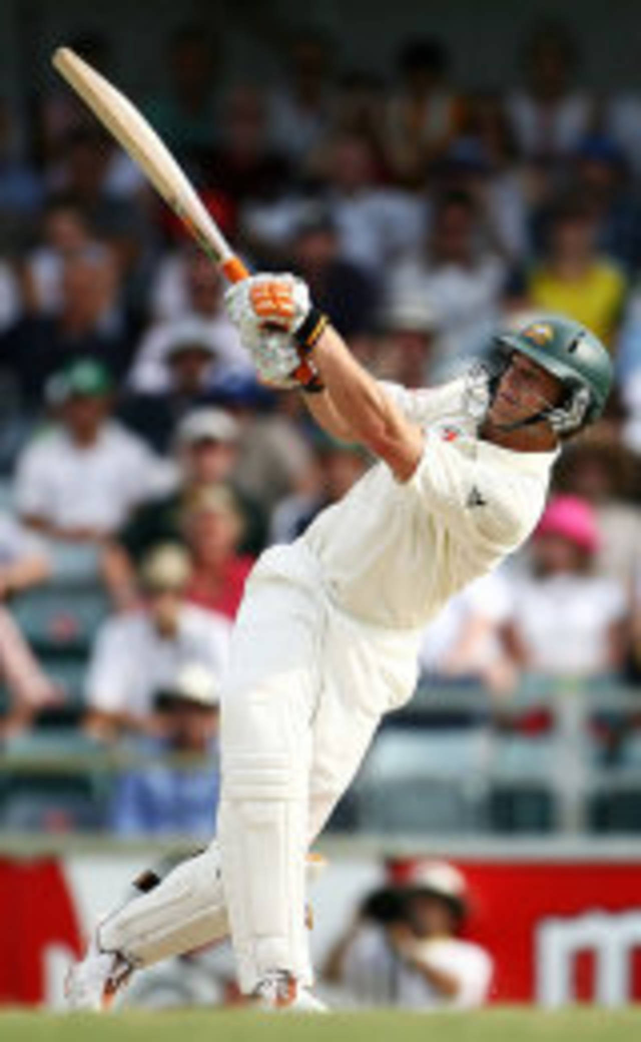 Adam Gilchrist smashes another six during his extraordinary century, Australia v England, 3rd Test, Perth, December 16, 2006