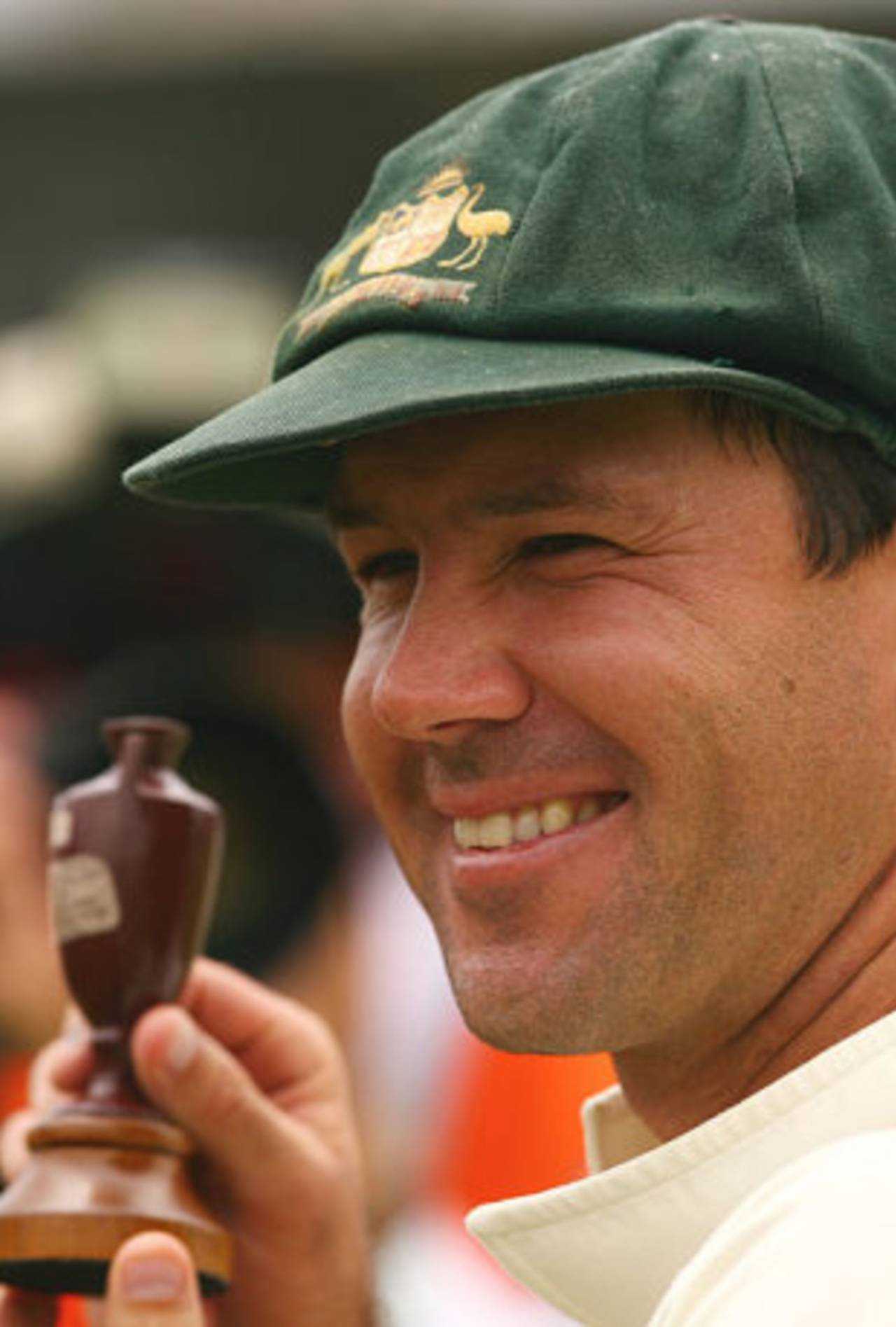 A beaming Ricky Ponting holds the Ashes urn, Australia v England, 3rd Test, Perth, December 18, 2006