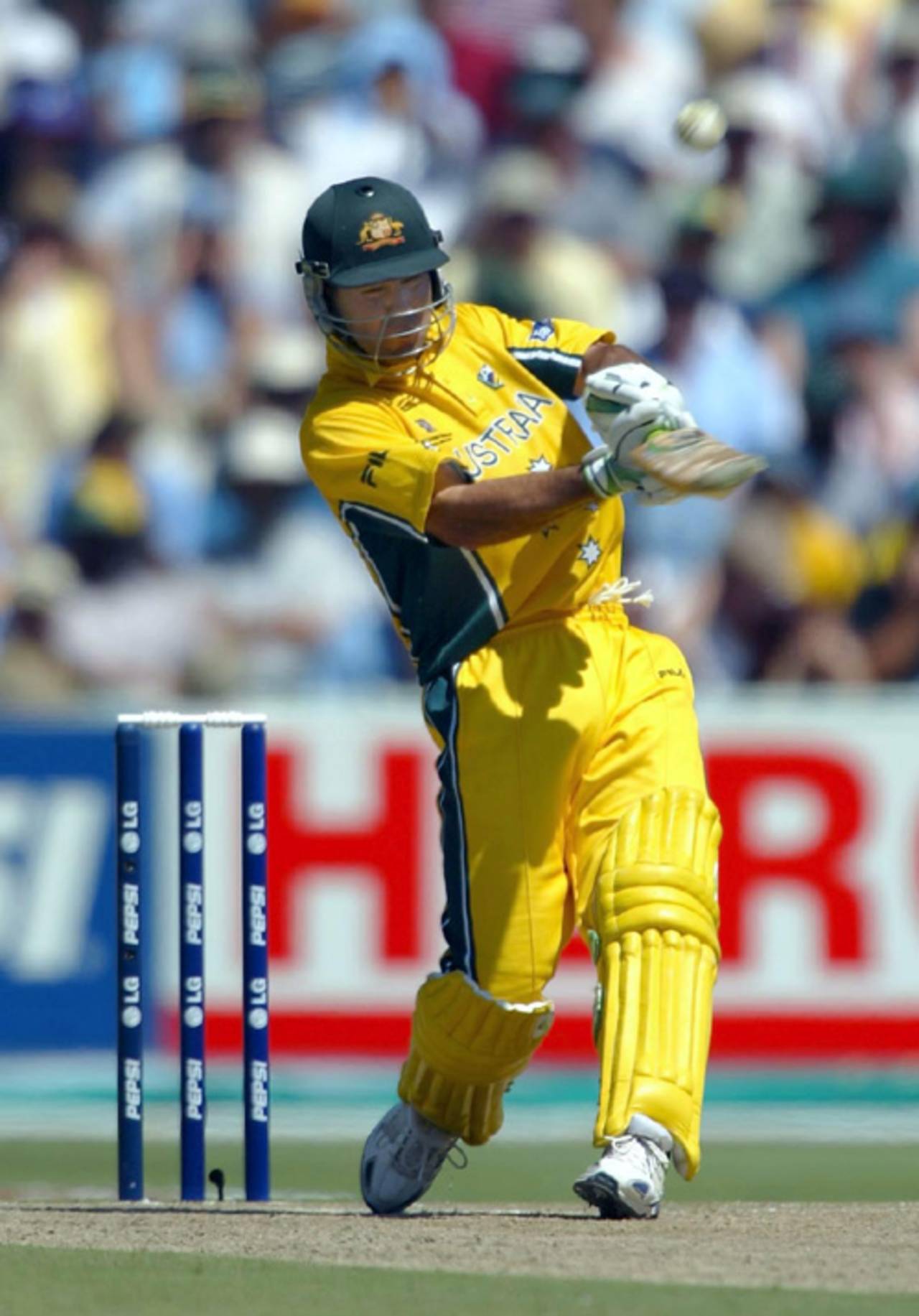 Ricky Ponting hits a straight six off Javagal Srinath, World Cup final, March 23, 2003