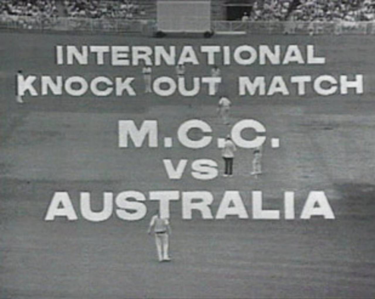 The opening credits of the first-ever one-day international, Australia v England, Melbourne, January 5, 1971