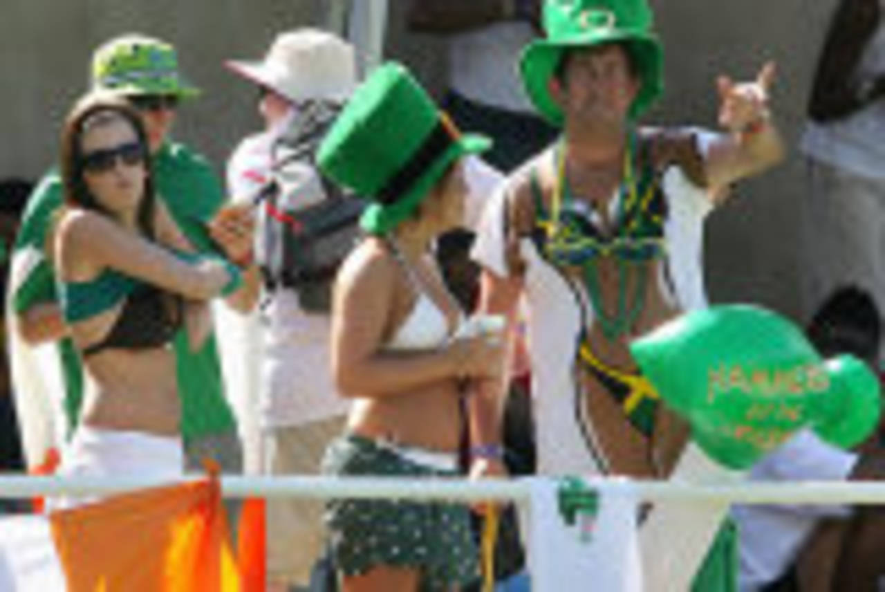 Ireland fans cheer on their team in Jamaica, West Indies v Ireland, Group D, Kingston, March 23, 2007