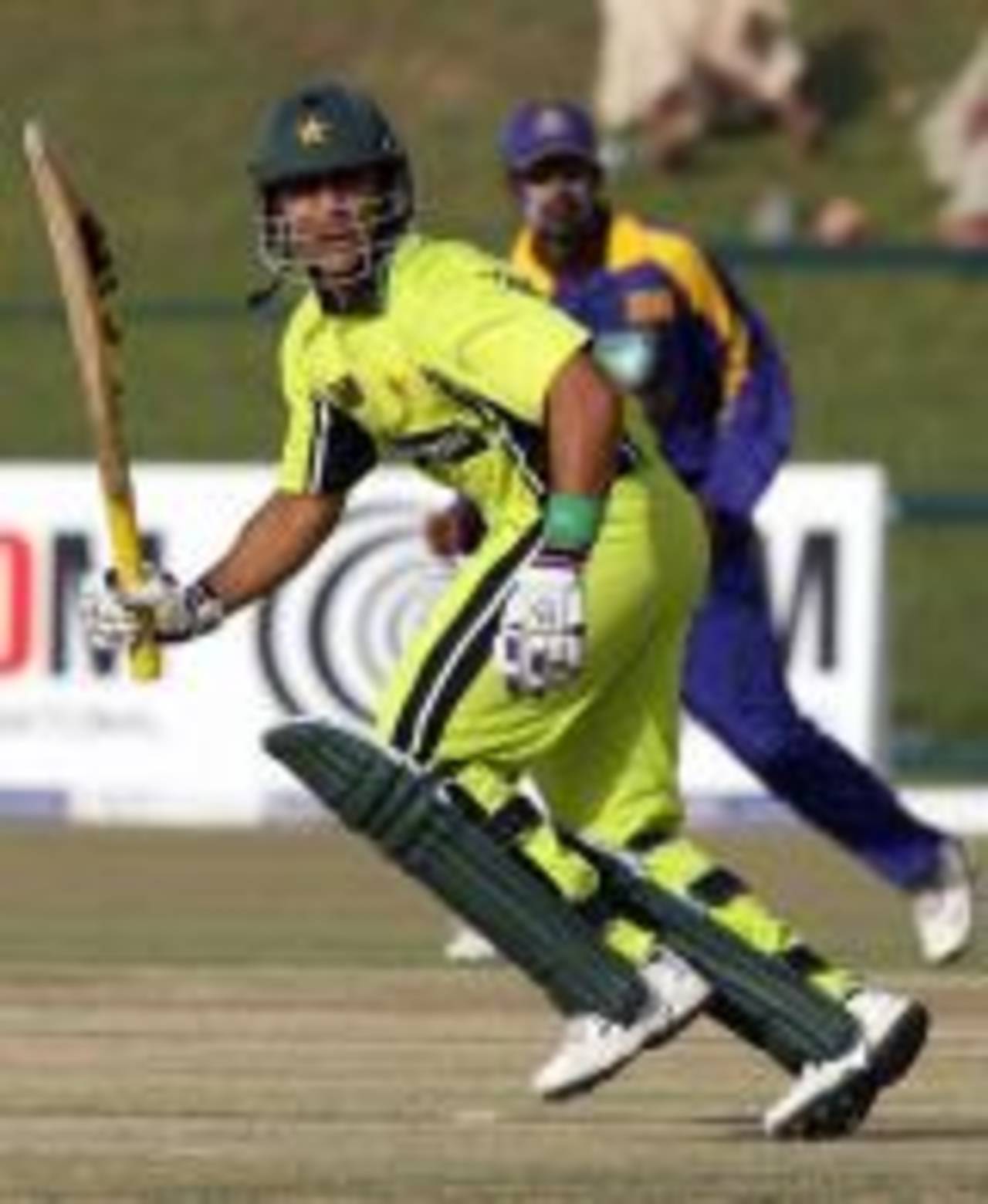 Salman Butt drives against a Sri Lankan bowler, Pakistan v Sri Lanka, Abu Dhabi, May 20, 2007