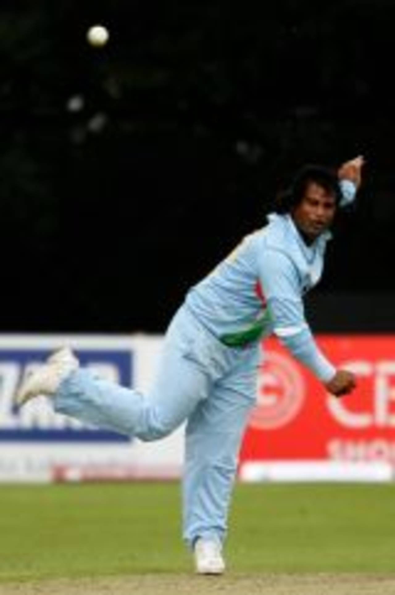 Ramesh Powar bowled accurately and finished with figures of 1 for 39, India v South Africa, Civil Service Cricket Ground, Stormont, Belfast, Ireland, June 26, 2007