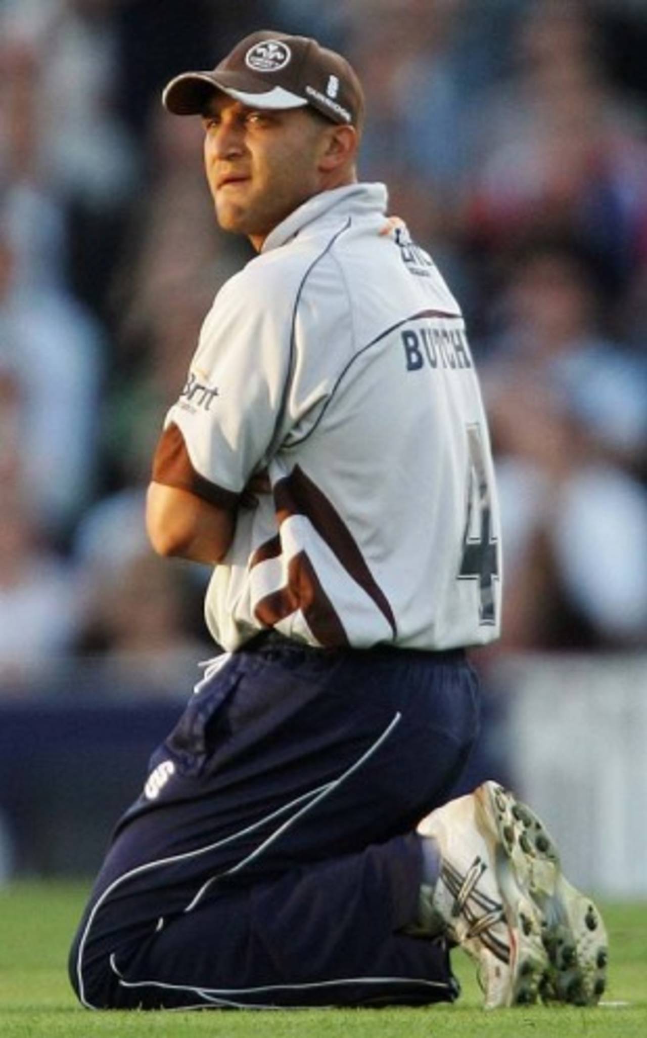 Surrey captain Mark Butcher appears dejected during the side's loss to Kent, The Oval, July 6, 2007