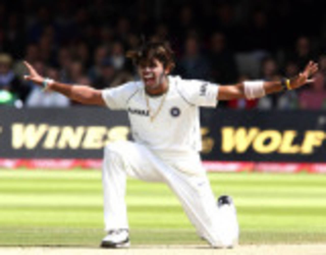 Sreesanth makes an unsuccessful appeal for Kevin Pietersen's wicket, 
England v India, 1st Test, Lord's, 4th day, July 22, 2007