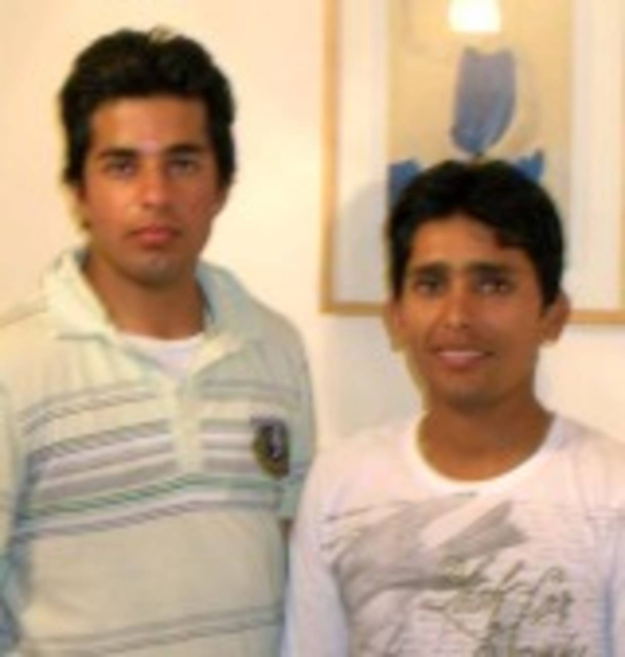 Pakistan players Mansoor Amjad and Adnan Akmal in Nottingham, August 1, 2007