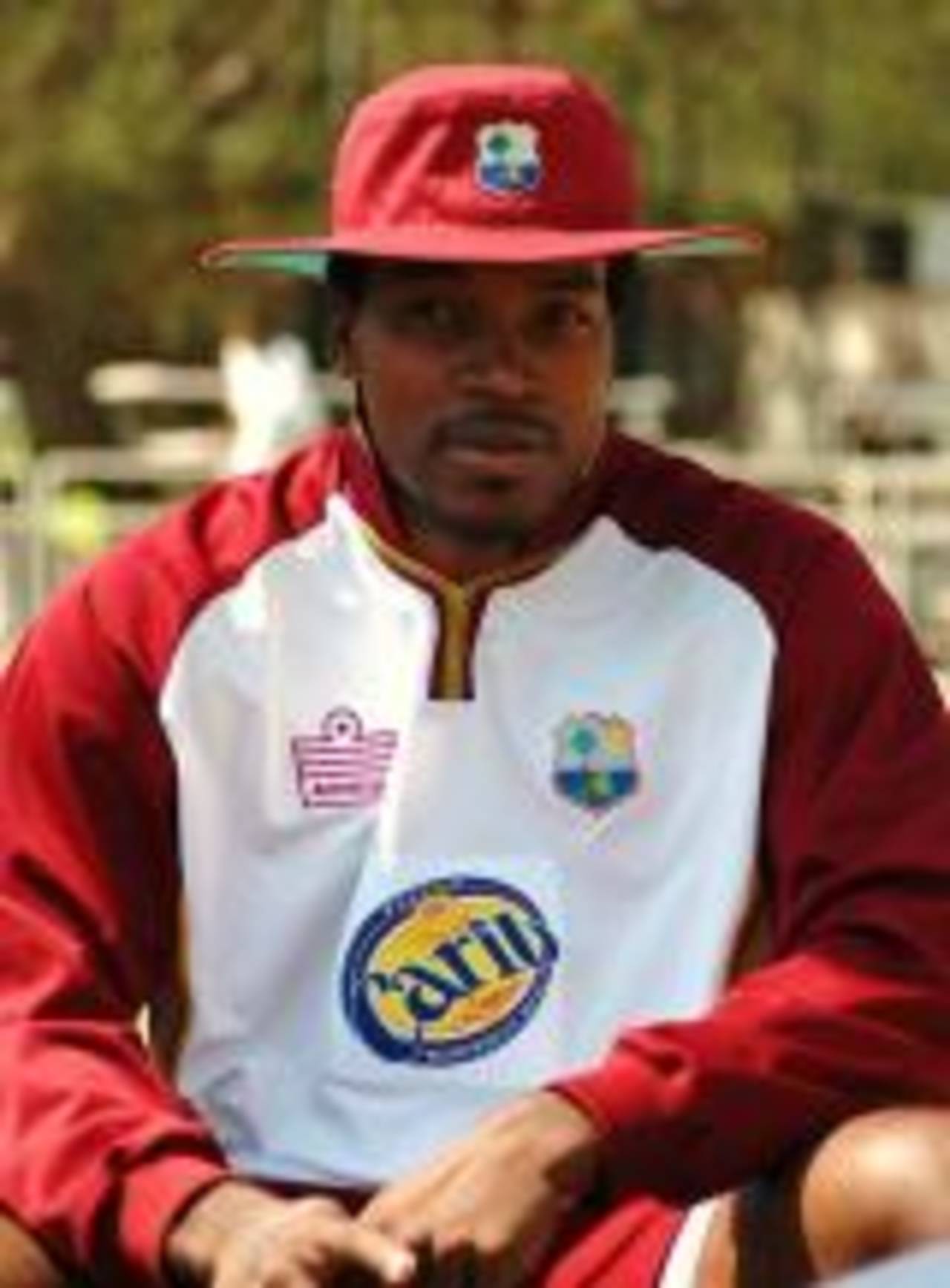 Chris Gayle sits out of practice session due to a bruised right knee, Johannesburg, September 7, 2007 