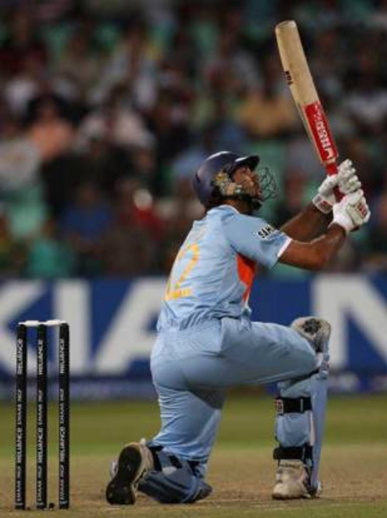 Yuvraj Singh clouts one of his six sixes against Stuart Broad in 2007&nbsp;&nbsp;&bull;&nbsp;&nbsp;Getty Images