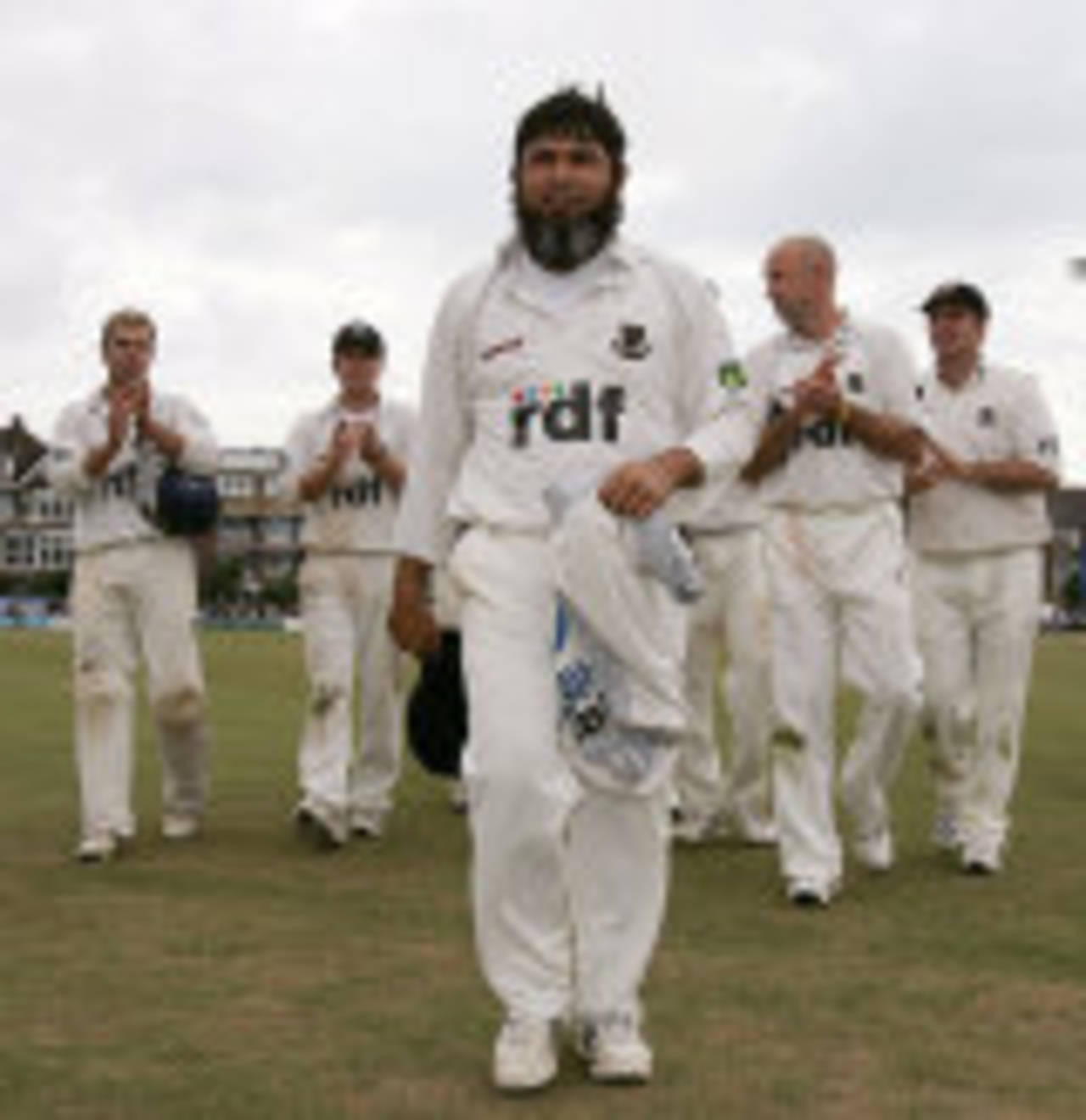 Mushtaq Ahmed leads Sussex off after taking 13 wickets in the match, Sussex v Worcestershire, Hove, September 21, 2007
