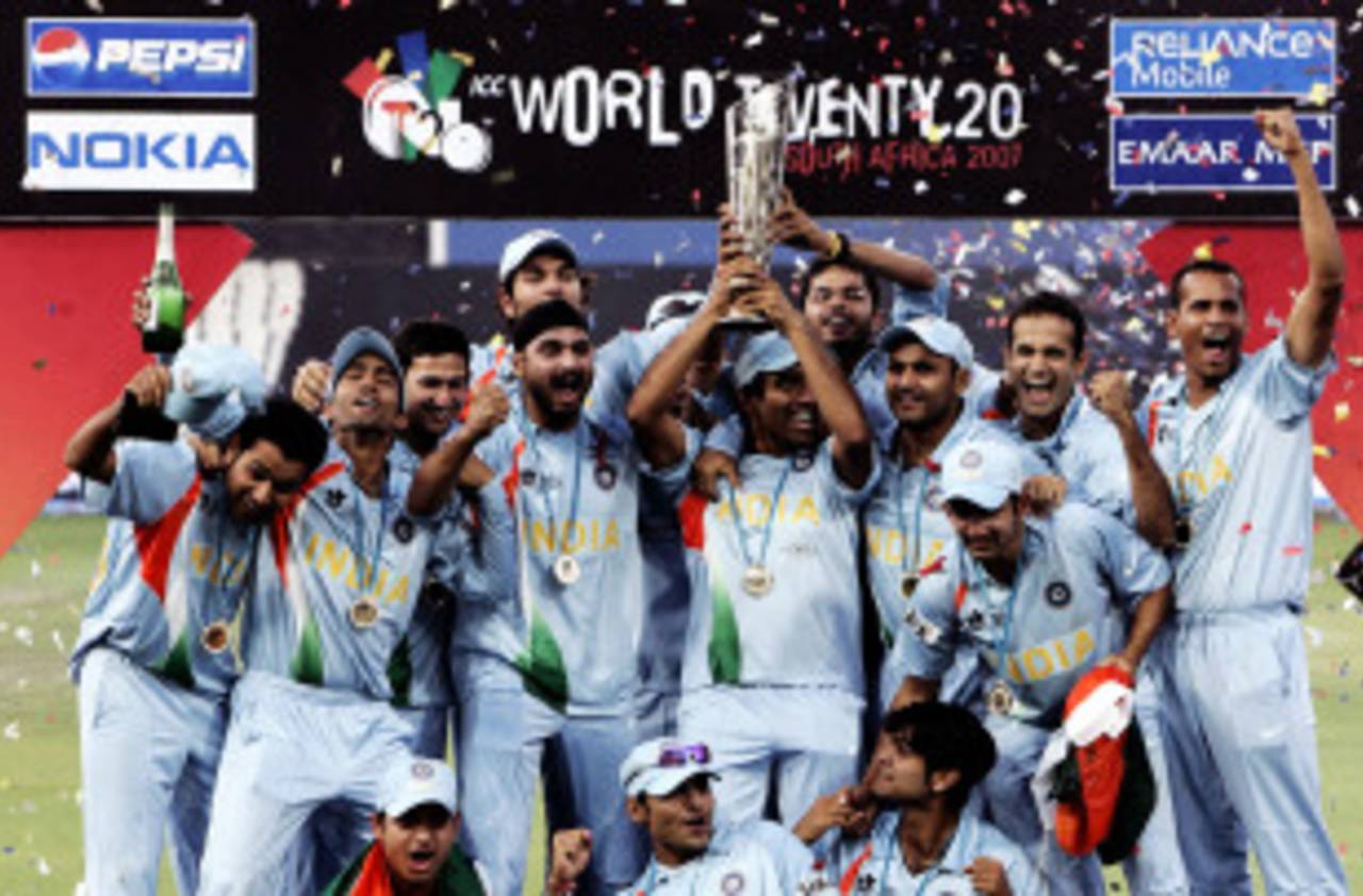 India are the defending champions in the format, but have only played five Twenty20 internationals since the World Twenty20 in September 2007&nbsp;&nbsp;&bull;&nbsp;&nbsp;Saeed Khan/AFP/Getty Images