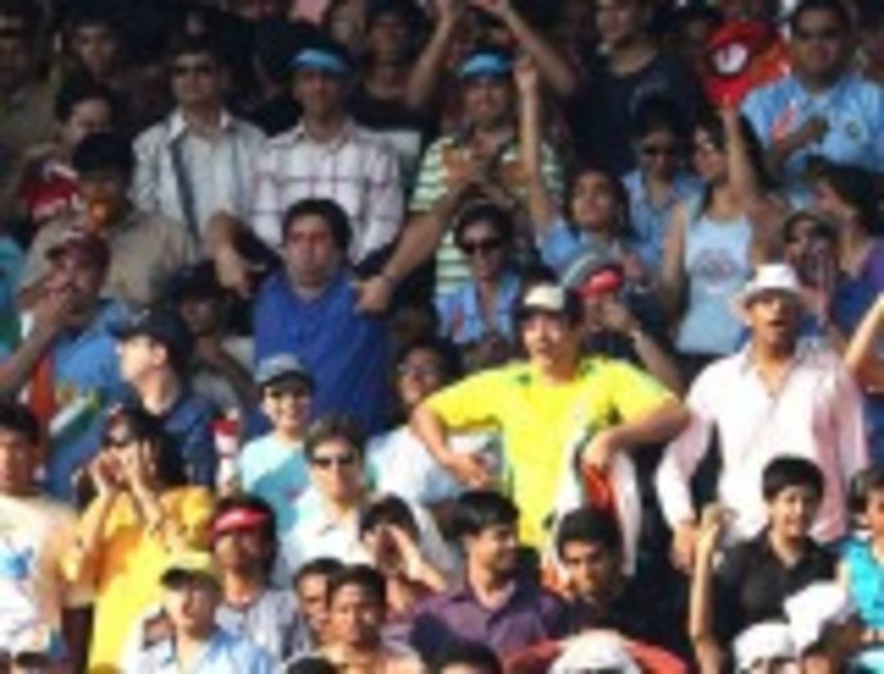 A section of the spectators at the Wankhede Stadium, India v Australia, 7th ODI, Mumbai, October 17, 2007