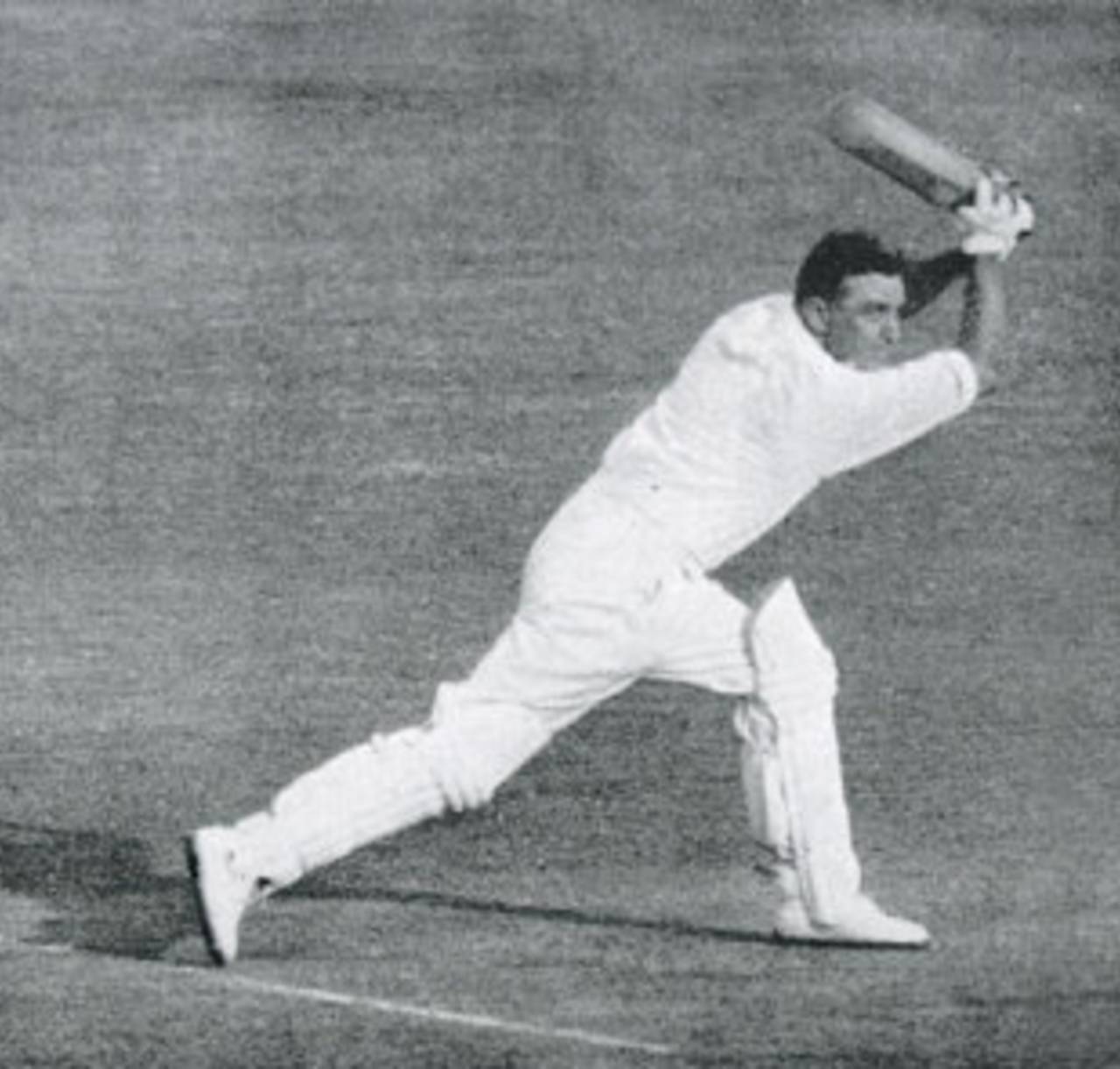Wally Hammond drives on his way to an unbeaten 75, Australia v England, 5th Test, Sydney, February 28, 1933