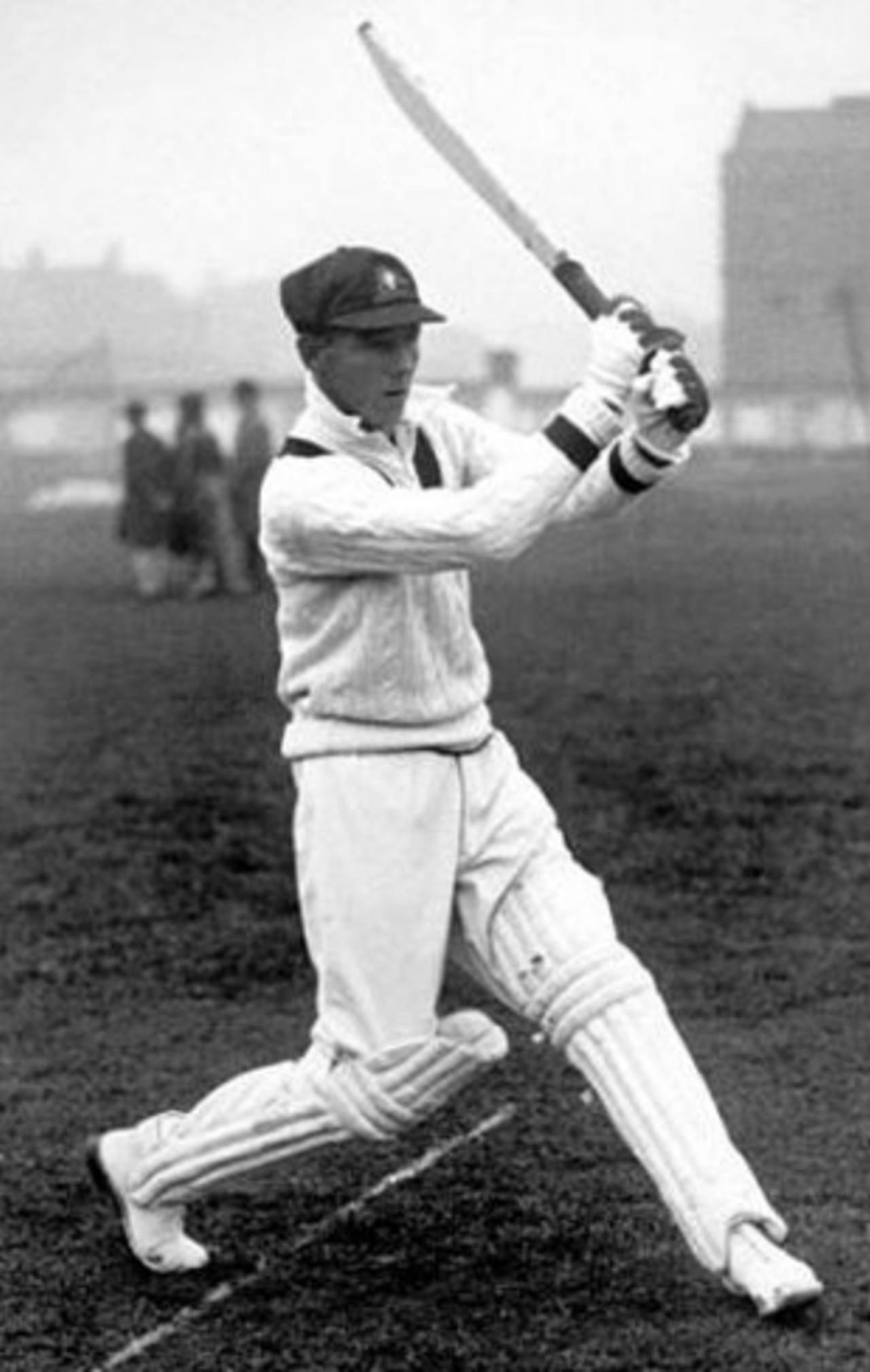 Archie Jackson practising at the start of the 1930 tour, April 28, 1930