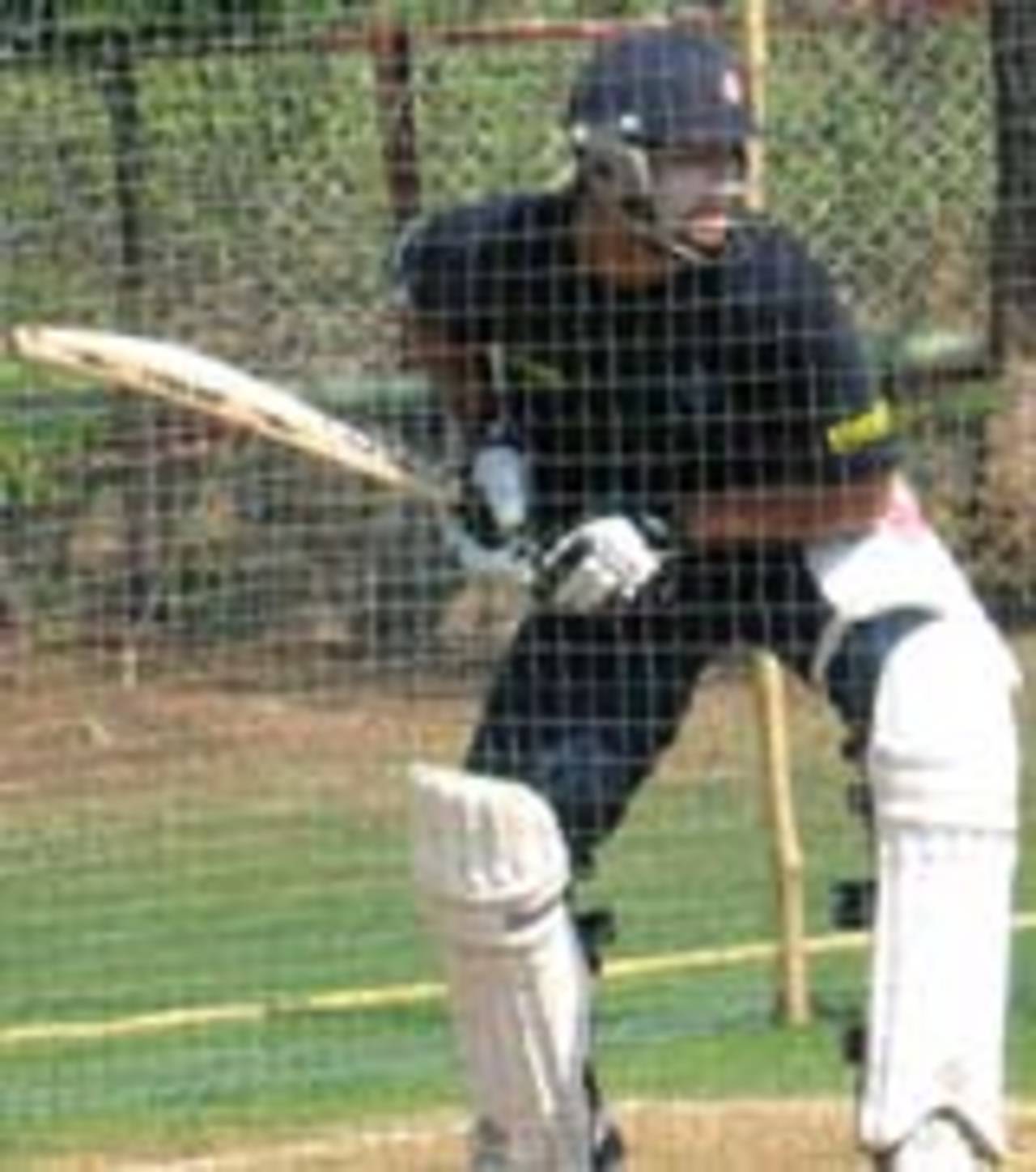 Delhi's Virat Kohli has a hit in the nets a day before the Ranji Trophy match against Maharashtra, Nagothane, December 8, 2007