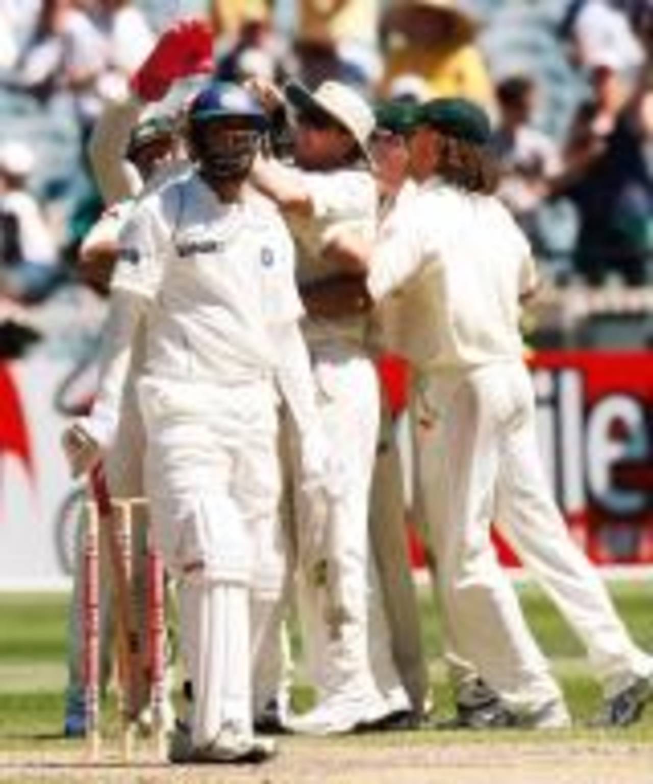Yuvraj Singh is stunned after being given out caught behind, Australia v India, 1st Test, Melbourne, 2nd day, December 27, 2007