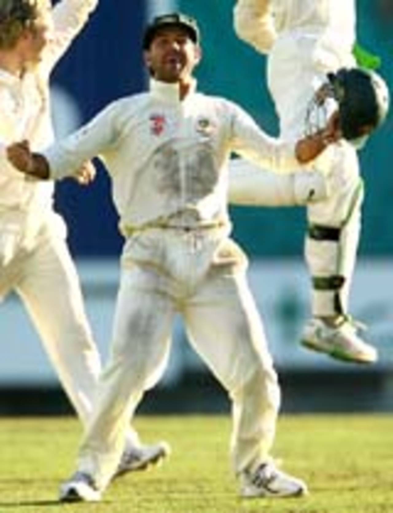 Ricky Ponting rejoices after the win over India, Australia v India, 2nd Test, Sydney, 5th day, January 6, 2008