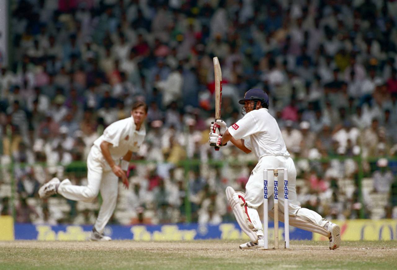 Sachin Tendulkar flicks Greg Blewett, India v Australia, 1st Test, Chennai, 4th day, March 9, 1998