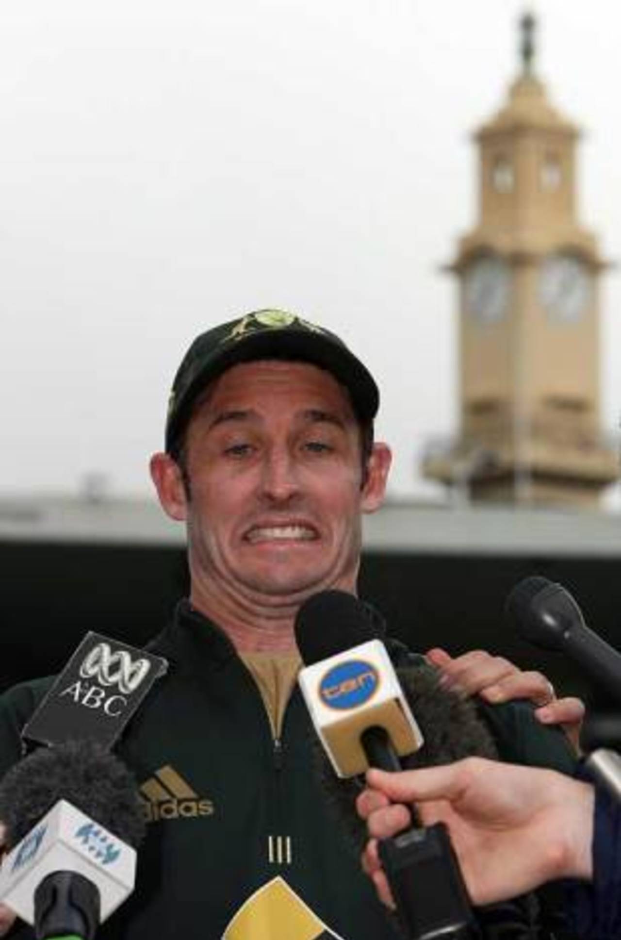 Mike Hussey seems shocked during his interview, Sydney, January 8, 2007