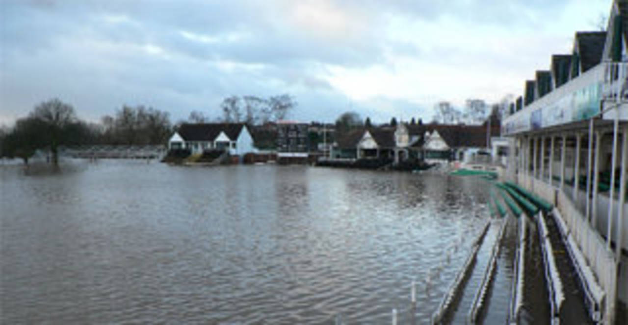 The New Road outfield as been totally submerged by the latest flood, New Road, January 14, 2008