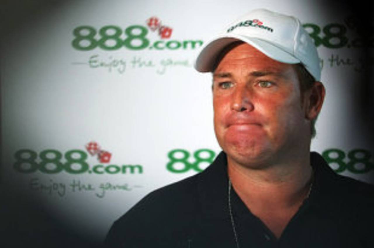 Shane Warne at a press conference to announce his Poker Sponsorship by 888.com, Melbourne, January 16, 2008