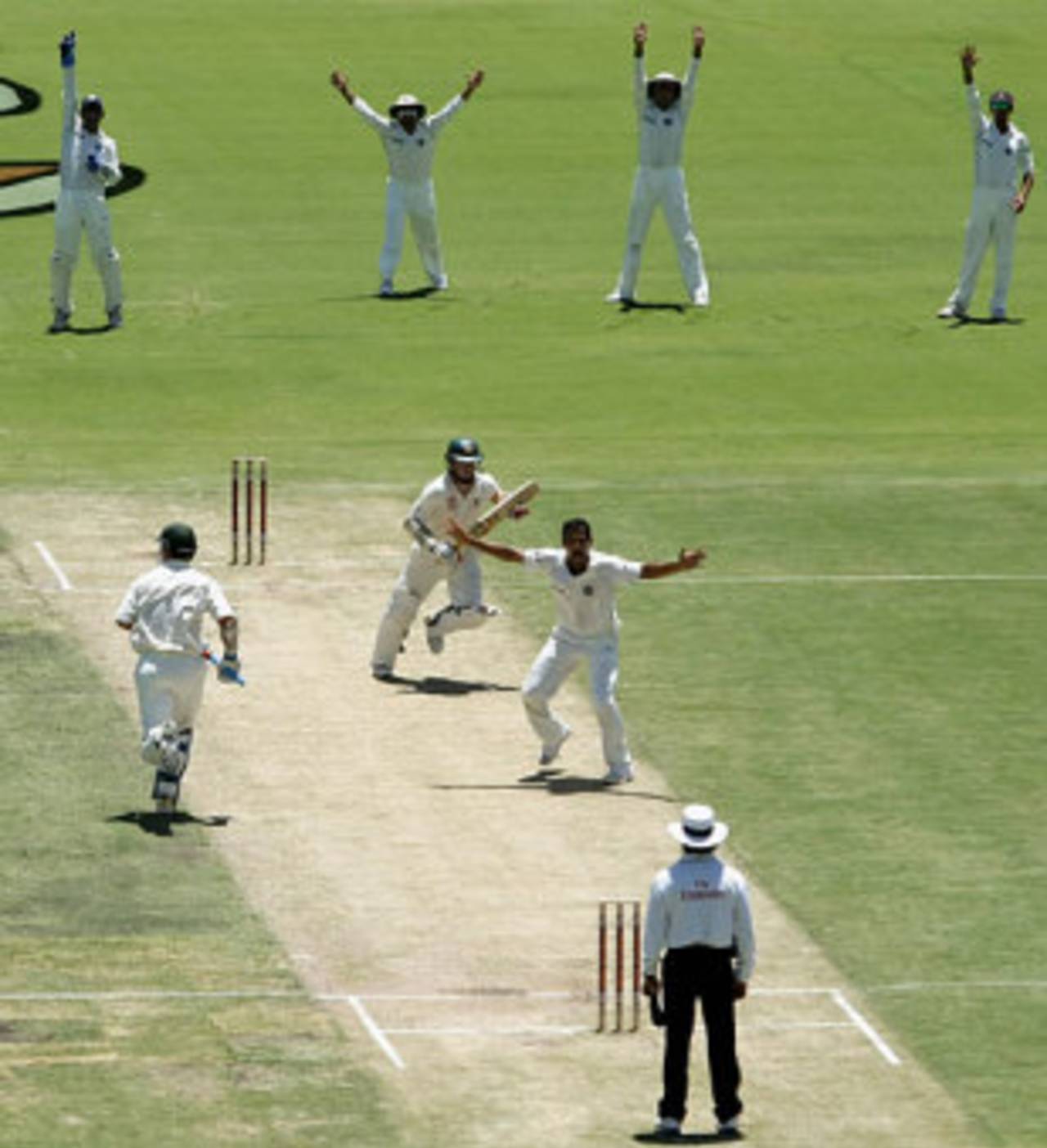 The Indians appeal against Chris Rogers, Australia v India, 3rd Test, Perth, 2nd day, January 17, 2008 