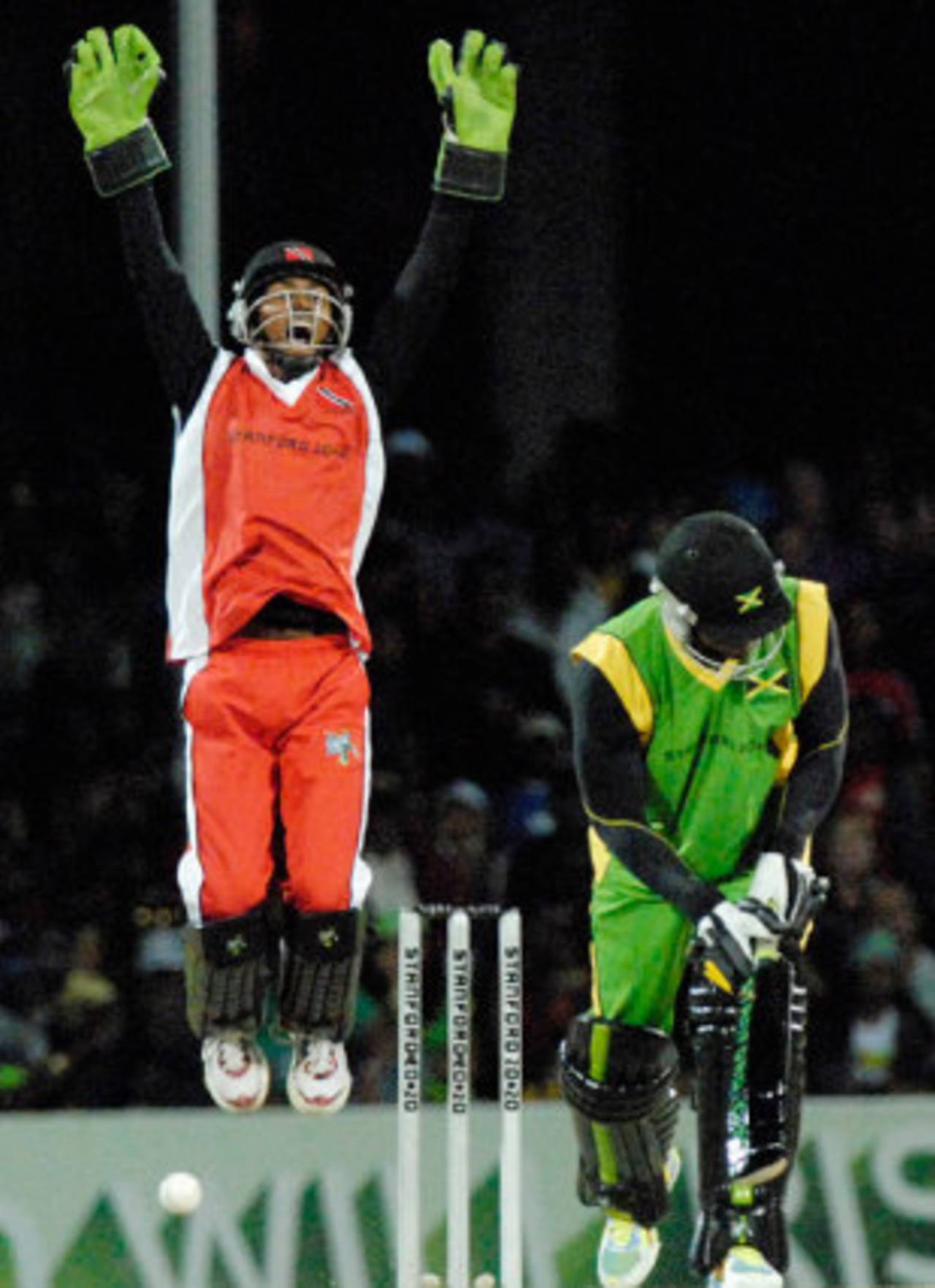 Denesh Ramdin appeals, Marlon Samuels survives, Jamaica v Trinidad, Stanford 20/20 final, February 24, 2008