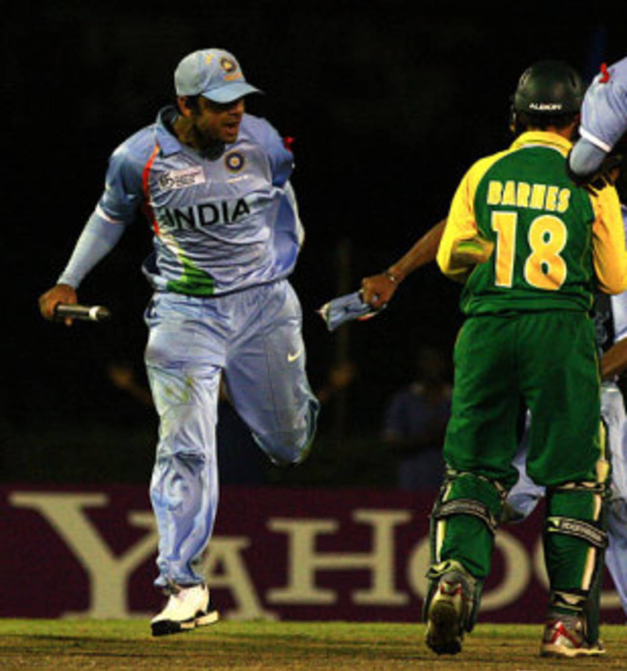 Virat Kohli gives Bradley Barnes a verbal send-off, India v South Africa, Under-19 World Cup final, Kuala Lumpur, March 2, 2008 


