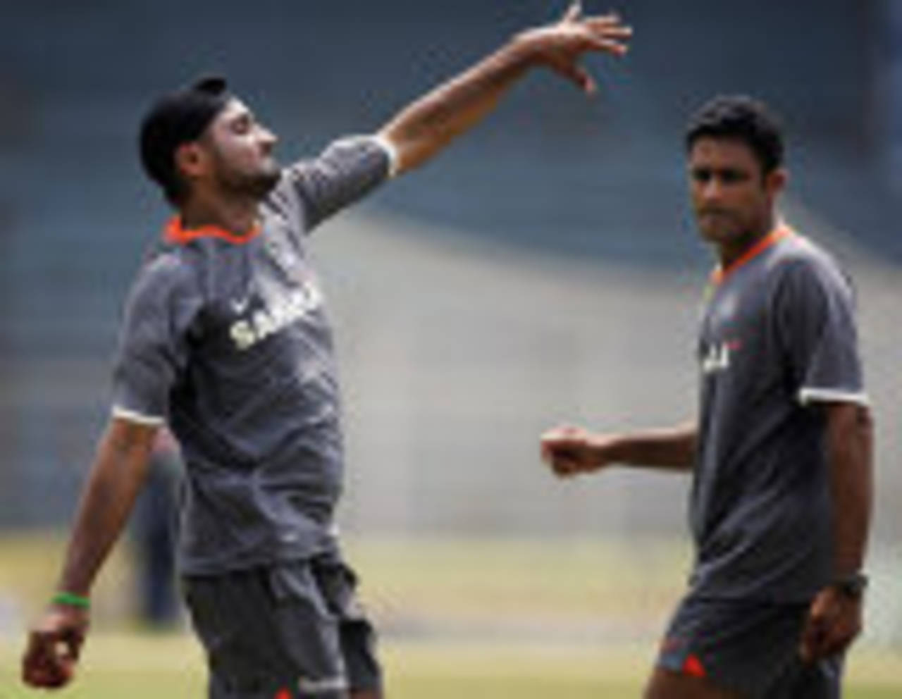 India's spin duo: Harbhajan Singh and Anil Kumble, Chennai, March 25, 2008