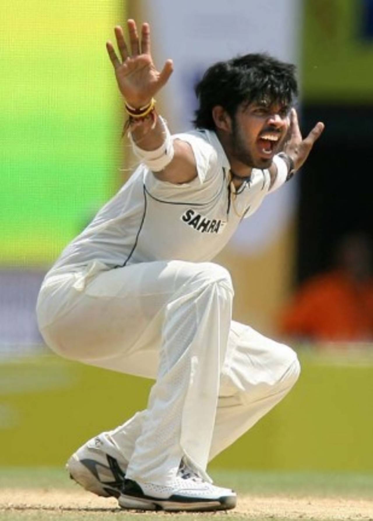 Sreesanth appeals in vain for an lbw verdict against Mark Boucher, India v South Africa, 1st Test, Chennai, 2nd day, March 27, 2008 
