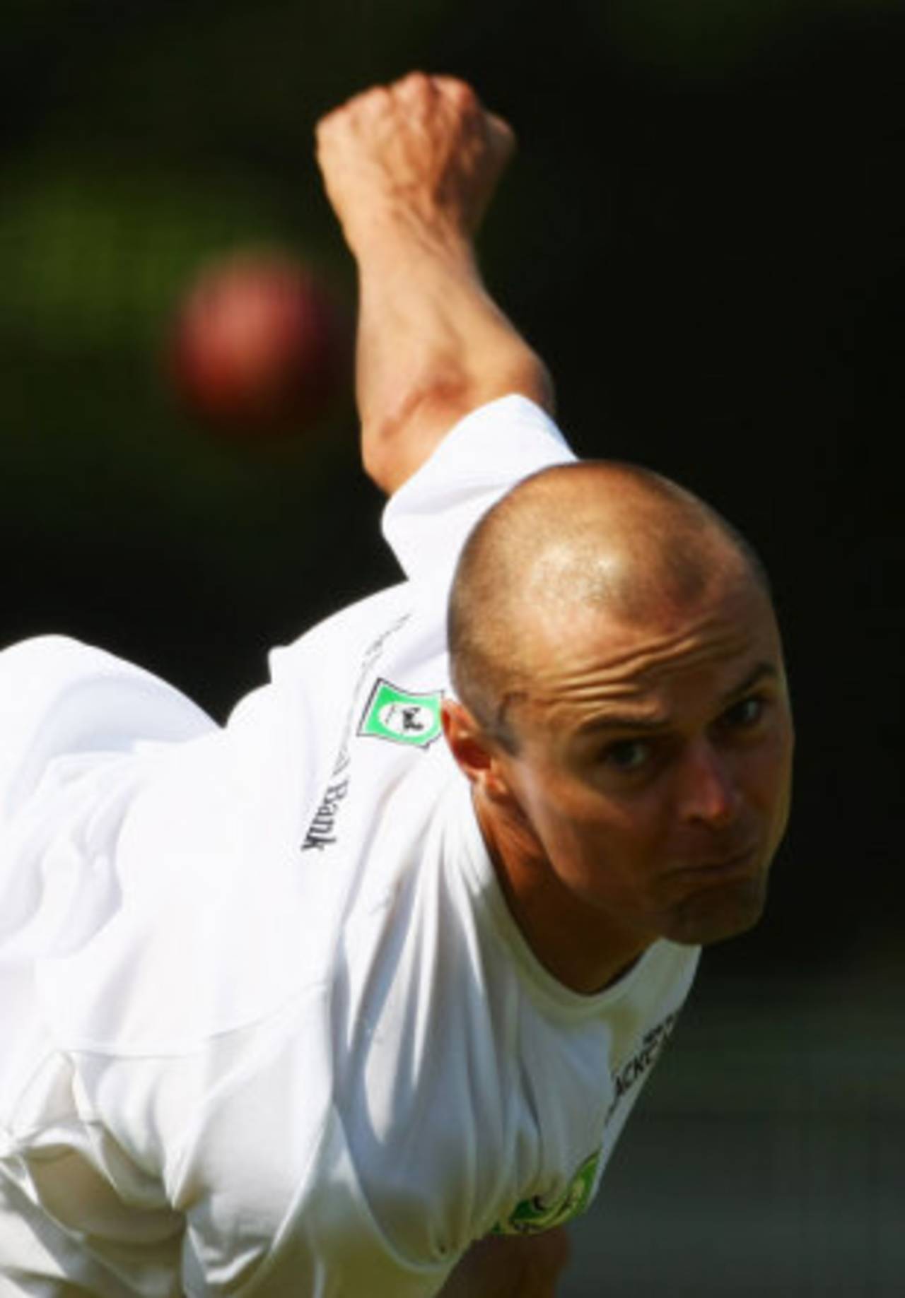 Chris Martin bowls in the nets ahead of the first Test, Lord's, May 13, 2008